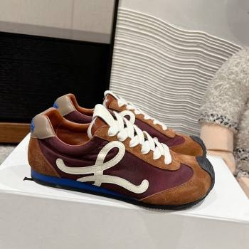 Loewe Ballet Runner 2.0 Sneakers in nylon and suede Dark Brown 2024 ( For Women and Men) (SS-241224033)