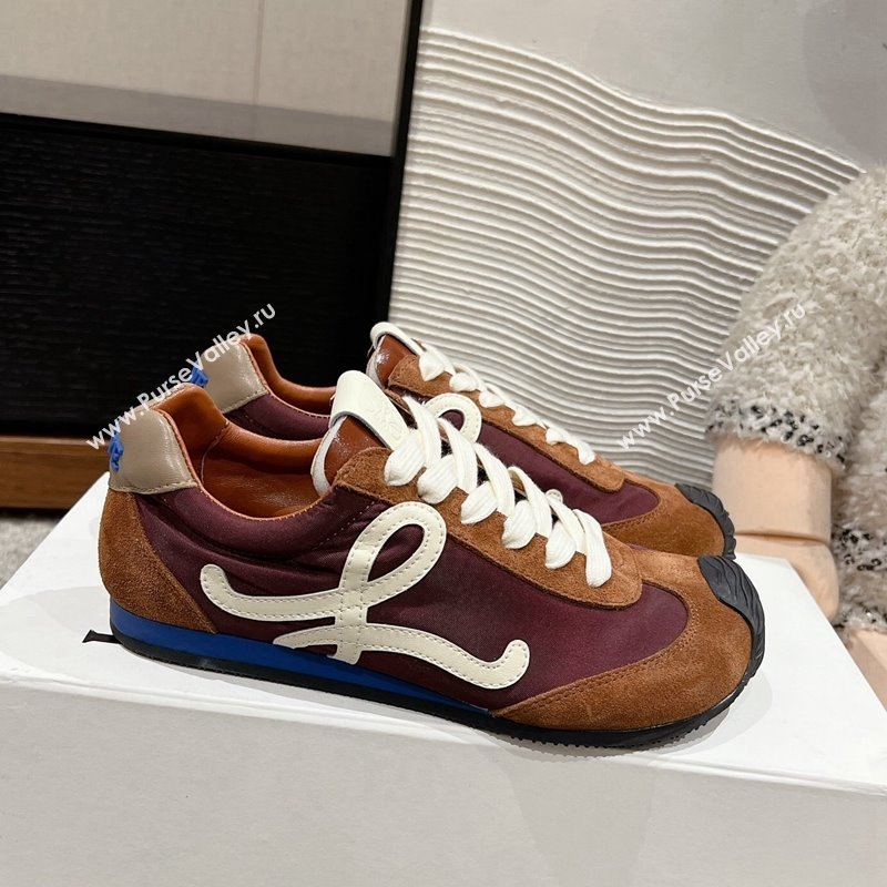 Loewe Ballet Runner 2.0 Sneakers in nylon and suede Dark Brown 2024 ( For Women and Men) (SS-241224033)