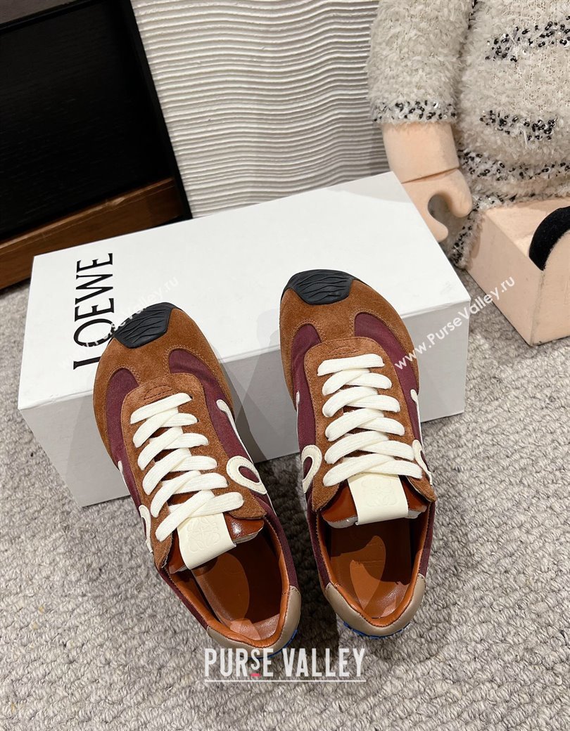 Loewe Ballet Runner 2.0 Sneakers in nylon and suede Dark Brown 2024 ( For Women and Men) (SS-241224033)