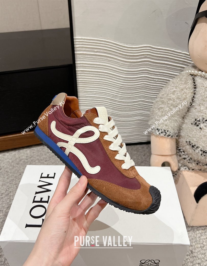 Loewe Ballet Runner 2.0 Sneakers in nylon and suede Dark Brown 2024 ( For Women and Men) (SS-241224033)