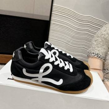 Loewe Ballet Runner 2.0 Sneakers in nylon and suede Black/White2 2024 ( For Women and Men) (SS-241224034)