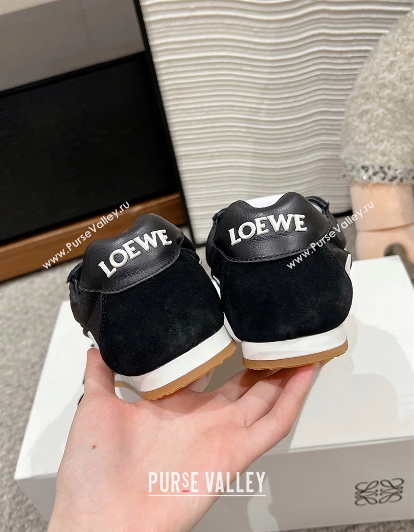 Loewe Ballet Runner 2.0 Sneakers in nylon and suede Black/White2 2024 ( For Women and Men) (SS-241224034)