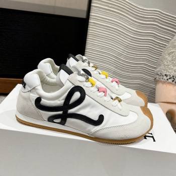 Loewe Ballet Runner 2.0 Sneakers in nylon and suede with charm White/Black 2024 ( For Women and Men) (SS-241224037)