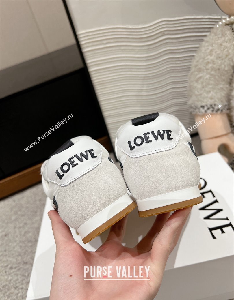 Loewe Ballet Runner 2.0 Sneakers in nylon and suede with charm White/Black 2024 ( For Women and Men) (SS-241224037)