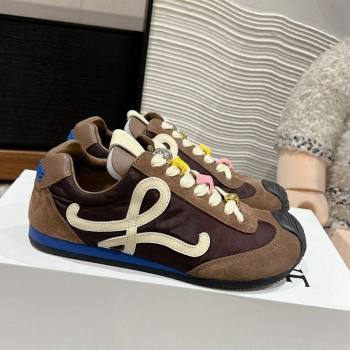 Loewe Ballet Runner 2.0 Sneakers in nylon and suede with charm Brown 2024 ( For Women and Men) (SS-241224038)