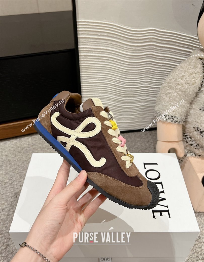 Loewe Ballet Runner 2.0 Sneakers in nylon and suede with charm Brown 2024 ( For Women and Men) (SS-241224038)