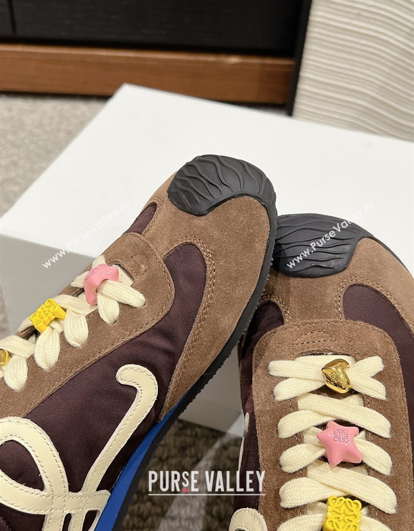 Loewe Ballet Runner 2.0 Sneakers in nylon and suede with charm Brown 2024 ( For Women and Men) (SS-241224038)