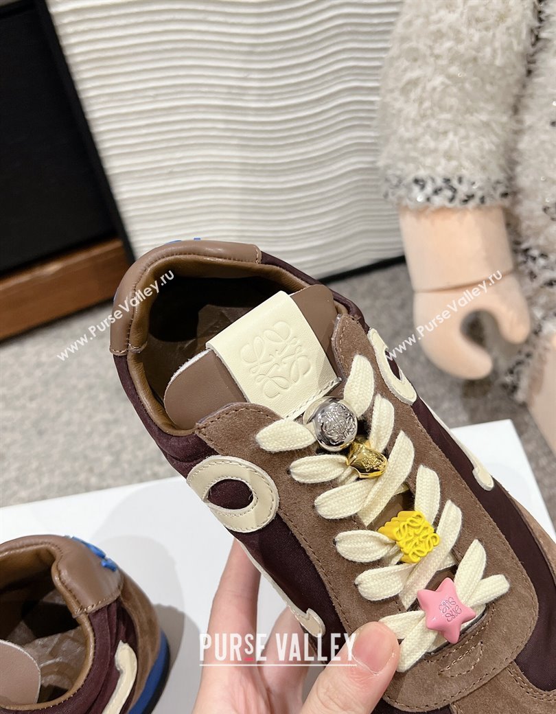 Loewe Ballet Runner 2.0 Sneakers in nylon and suede with charm Brown 2024 ( For Women and Men) (SS-241224038)