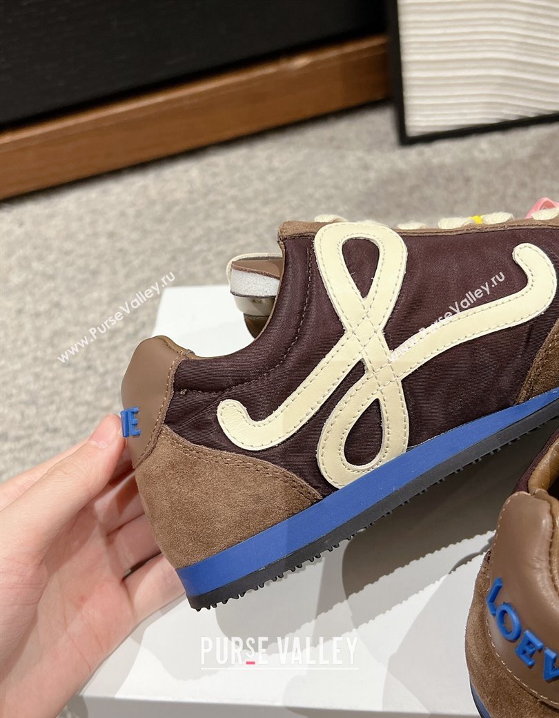 Loewe Ballet Runner 2.0 Sneakers in nylon and suede with charm Brown 2024 ( For Women and Men) (SS-241224038)