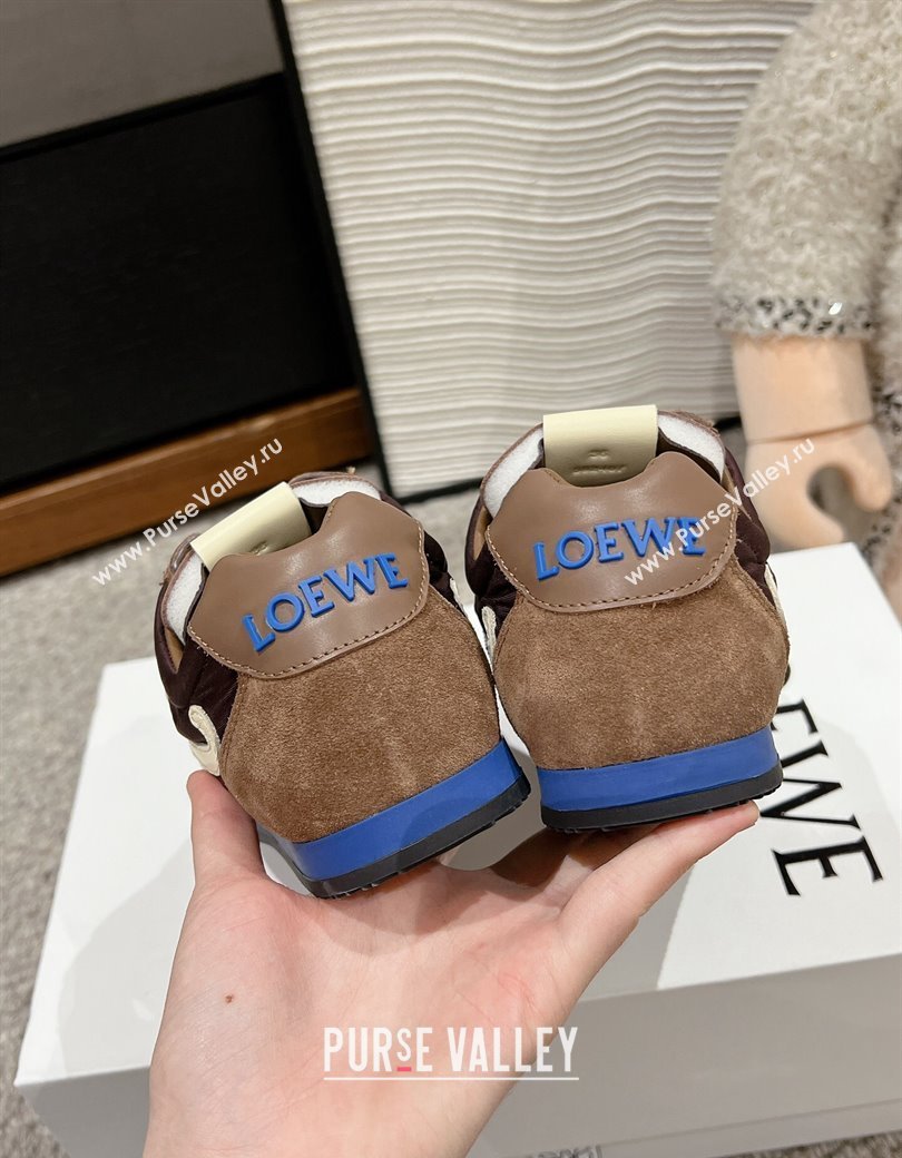 Loewe Ballet Runner 2.0 Sneakers in nylon and suede with charm Brown 2024 ( For Women and Men) (SS-241224038)