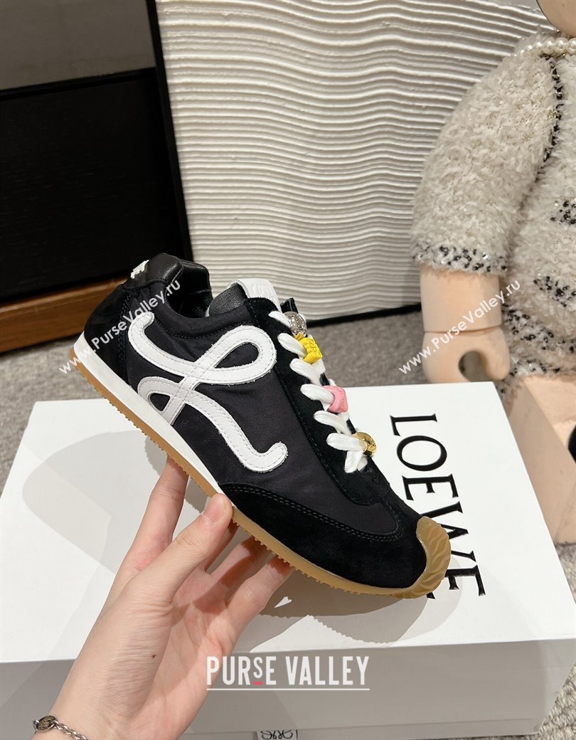 Loewe Ballet Runner 2.0 Sneakers in nylon and suede with charm Black2 2024 ( For Women and Men) (SS-241224039)