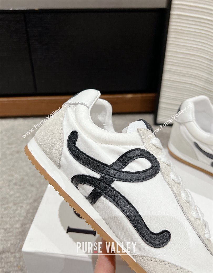 Loewe Ballet Runner 2.0 Sneakers in nylon and suede White/Black2 2024 ( For Women and Men) (SS-241224031)