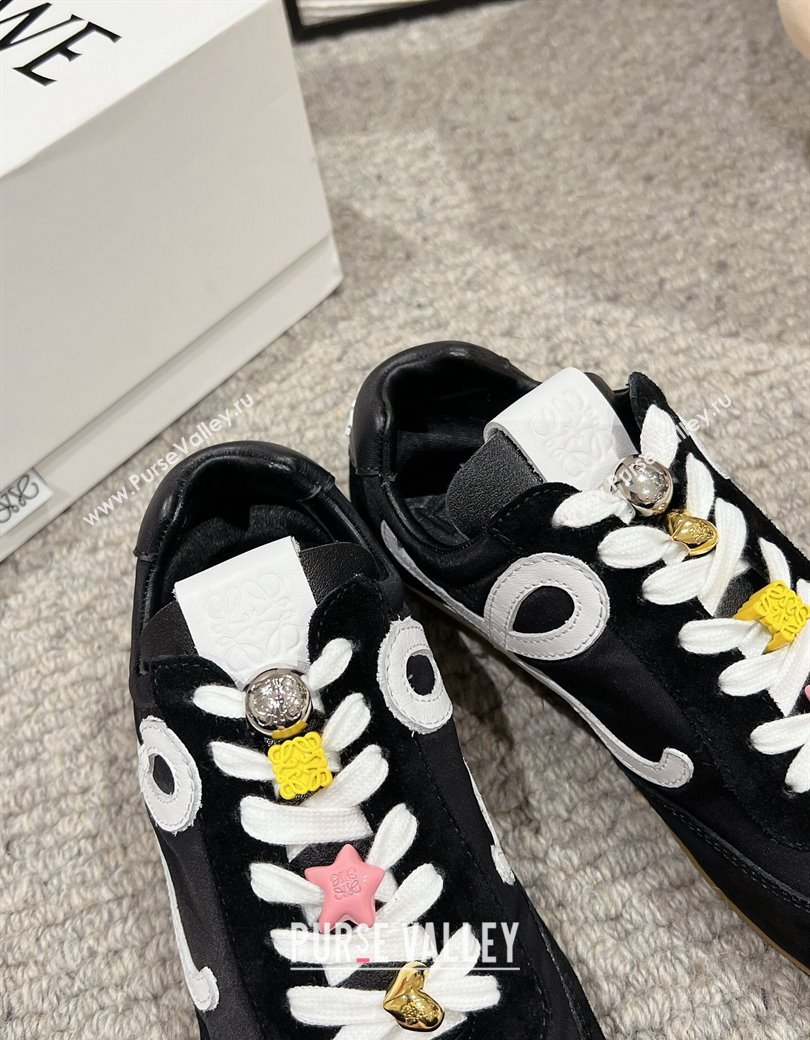 Loewe Ballet Runner 2.0 Sneakers in nylon and suede with charm Black2 2024 ( For Women and Men) (SS-241224039)