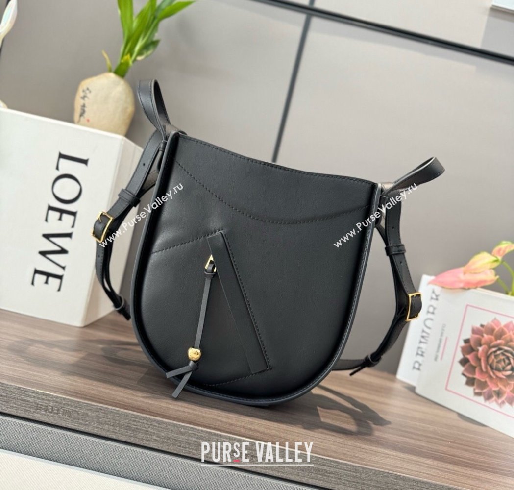 Loewe Hammock Slice bag in shiny calfskin Black 2025 012412 (Ys-250206064)