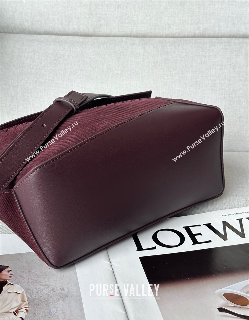 Loewe Small Puzzle bag in Embossed suede and calfskin Dark Purple 2025 9092 (Ys-250206069)