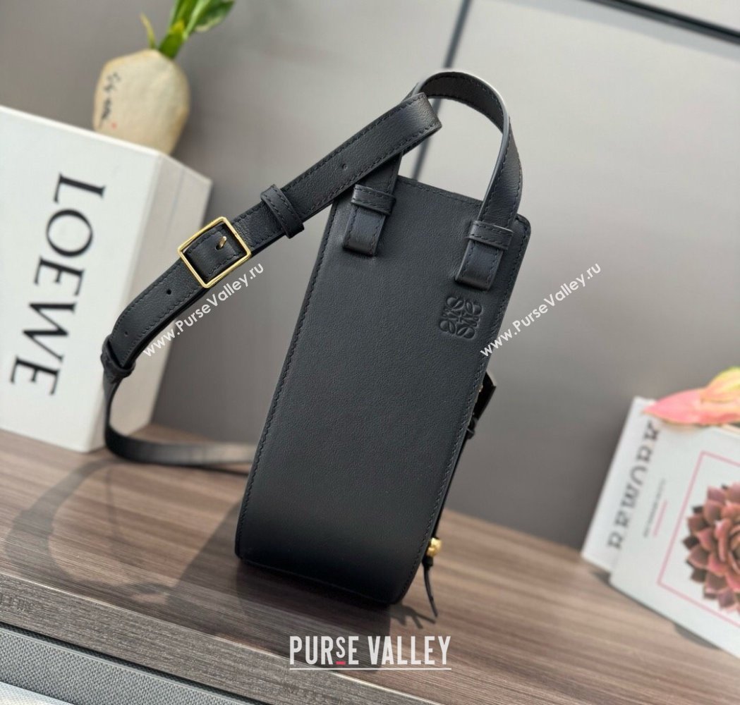 Loewe Hammock Slice bag in shiny calfskin Black 2025 012412 (Ys-250206064)