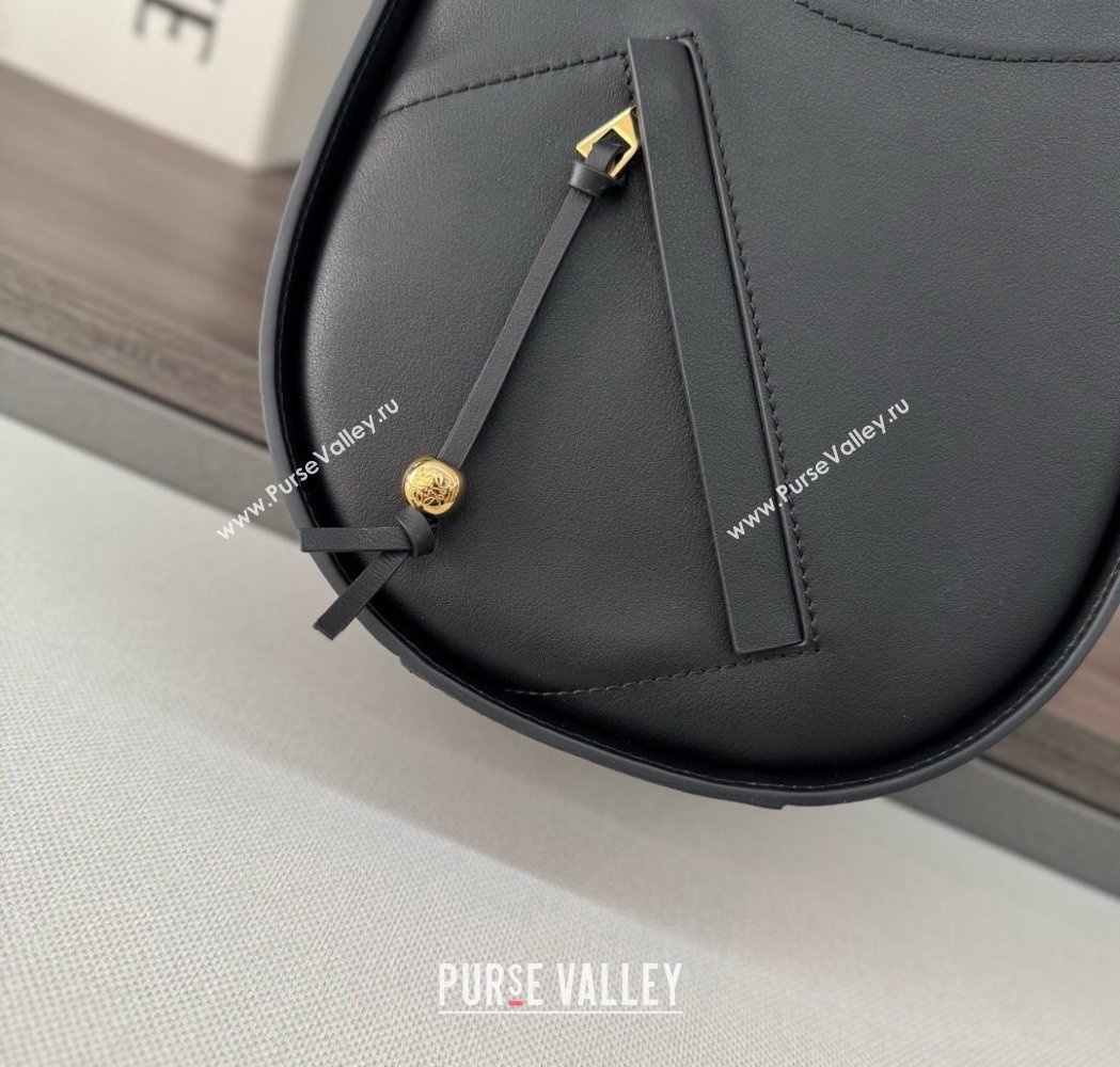 Loewe Hammock Slice bag in shiny calfskin Black 2025 012412 (Ys-250206064)