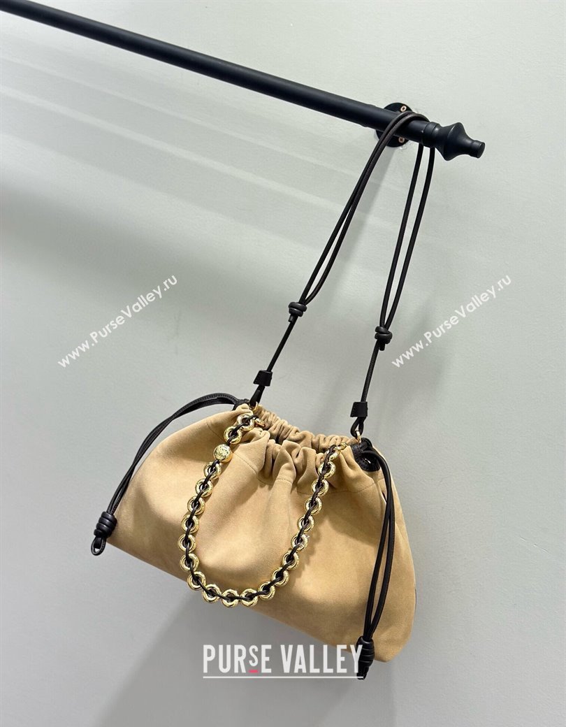 Loewe Medium Flamenco purse in suede Gold Yellow 2025 012403 (Ys-250206066)