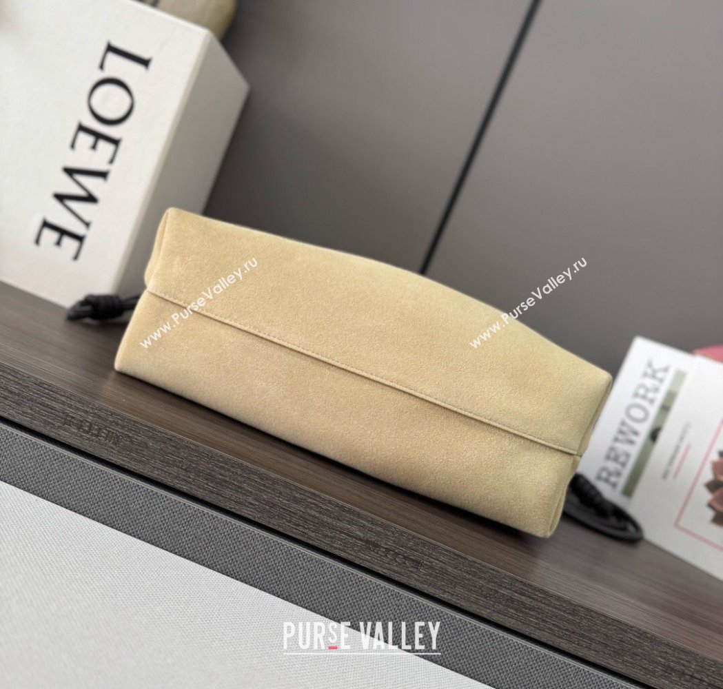 Loewe Medium Flamenco purse in suede Gold Yellow 2025 012403 (Ys-250206066)