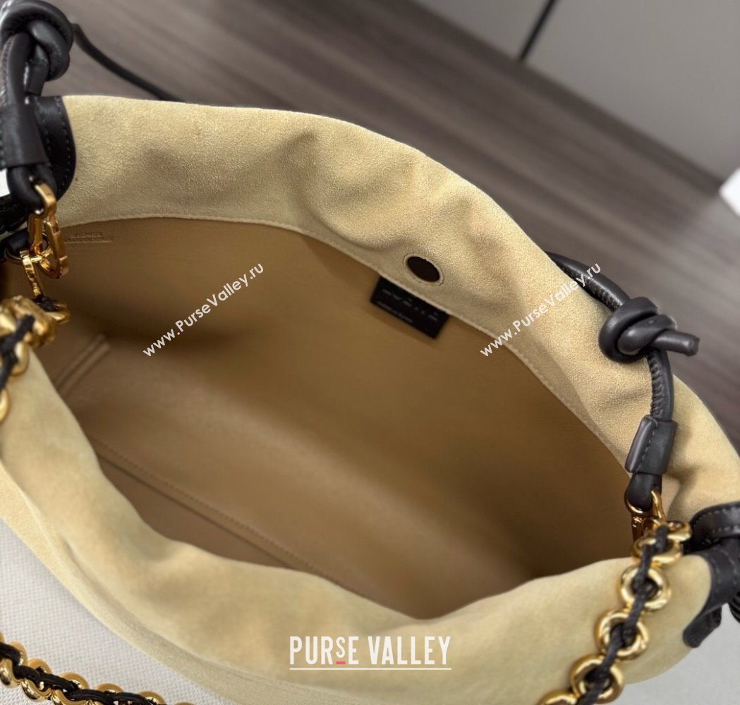 Loewe Medium Flamenco purse in suede Gold Yellow 2025 012403 (Ys-250206066)