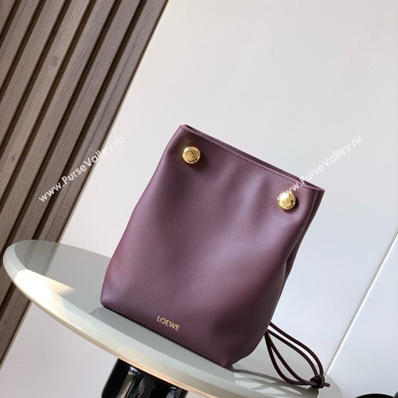 Loewe Pebble pouch Mini Bag in smooth calfskin Dark Burgundy 2025 9092 (Ys-250206072)