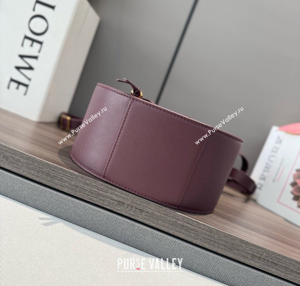 Loewe Hammock Slice bag in shiny calfskin Dark Burgundy 2025 012412 (Ys-250206063)