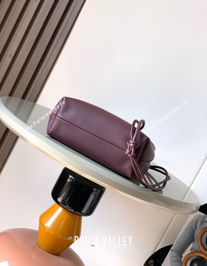 Loewe Pebble pouch Mini Bag in smooth calfskin Dark Burgundy 2025 9092 (Ys-250206072)