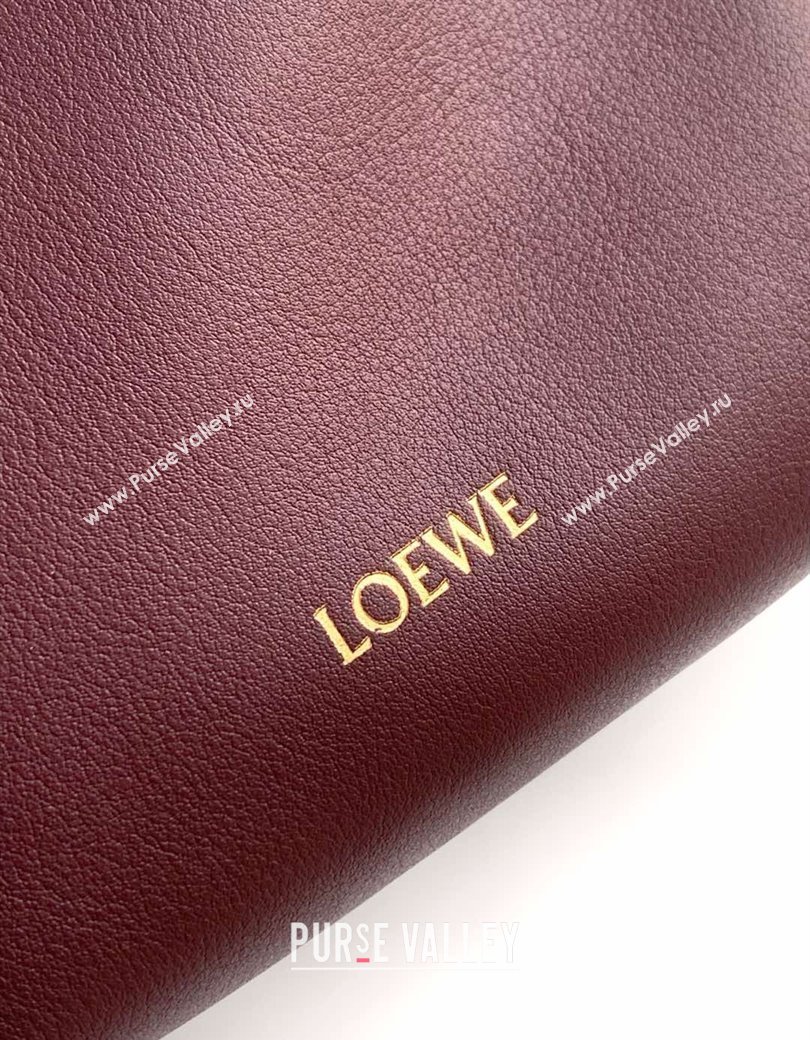 Loewe Pebble pouch Mini Bag in smooth calfskin Dark Burgundy 2025 9092 (Ys-250206072)