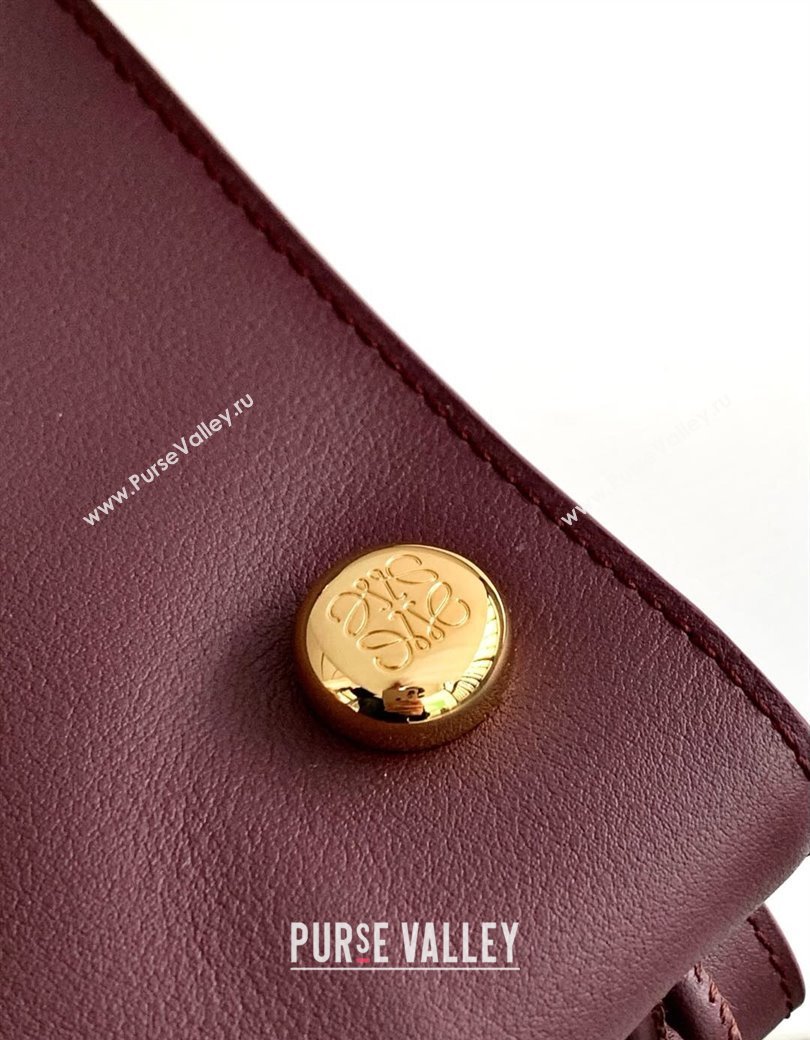 Loewe Pebble pouch Mini Bag in smooth calfskin Dark Burgundy 2025 9092 (Ys-250206072)