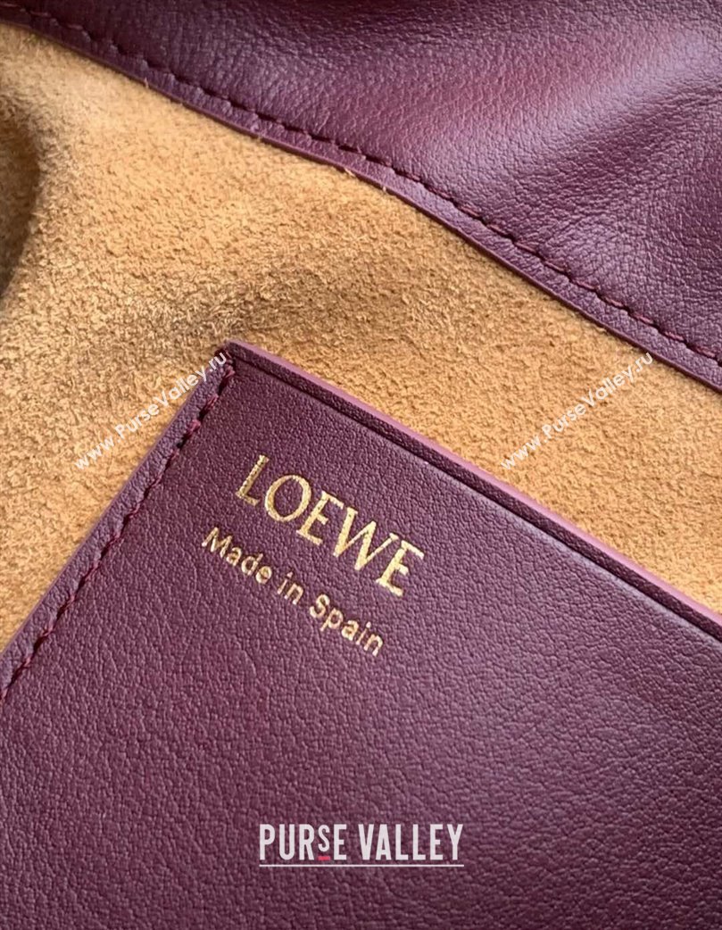 Loewe Pebble pouch Mini Bag in smooth calfskin Dark Burgundy 2025 9092 (Ys-250206072)