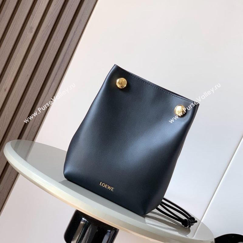 Loewe Pebble pouch Mini Bag in smooth calfskin Black 2025 9092 (Ys-250206073)