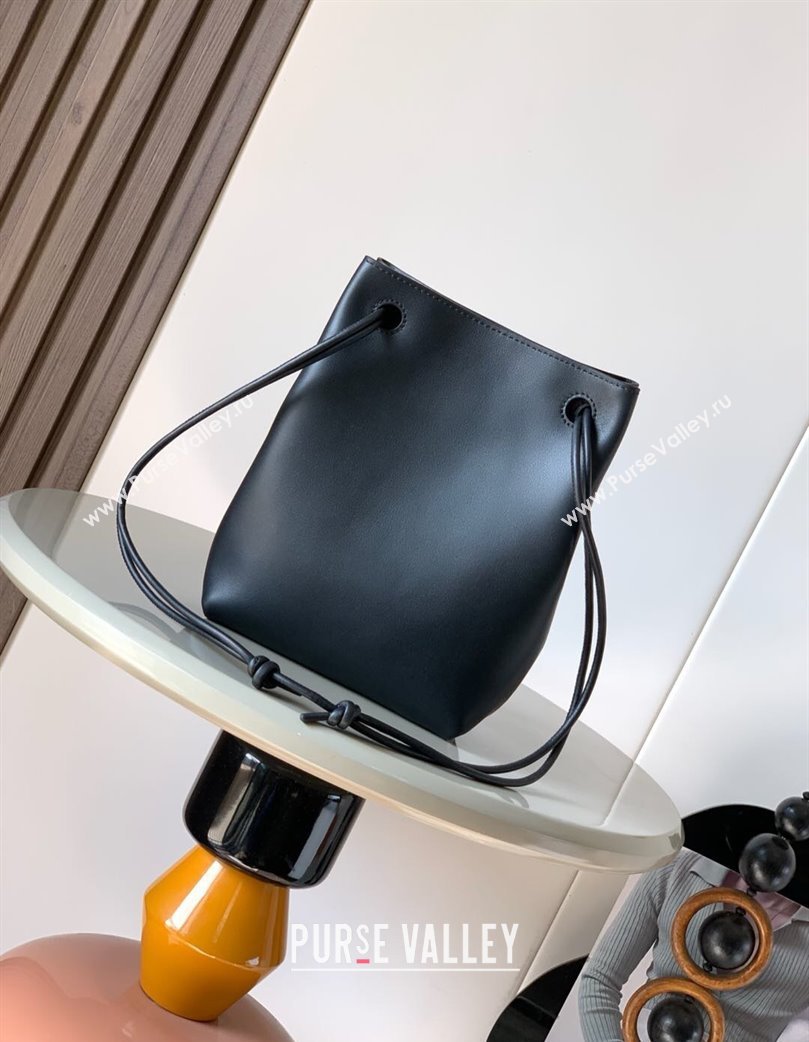 Loewe Pebble pouch Mini Bag in smooth calfskin Black 2025 9092 (Ys-250206073)