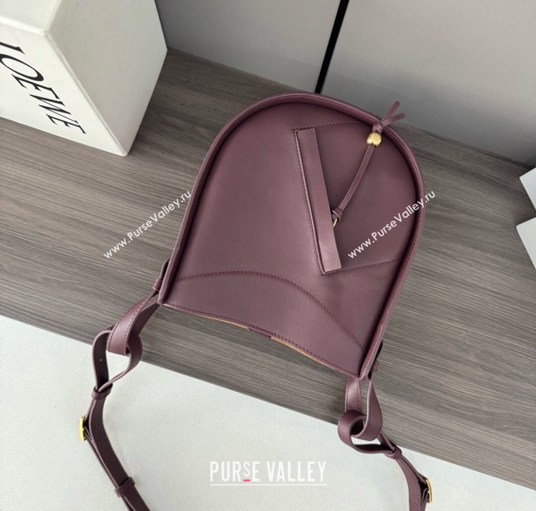Loewe Hammock Slice bag in shiny calfskin Dark Burgundy 2025 012412 (Ys-250206063)