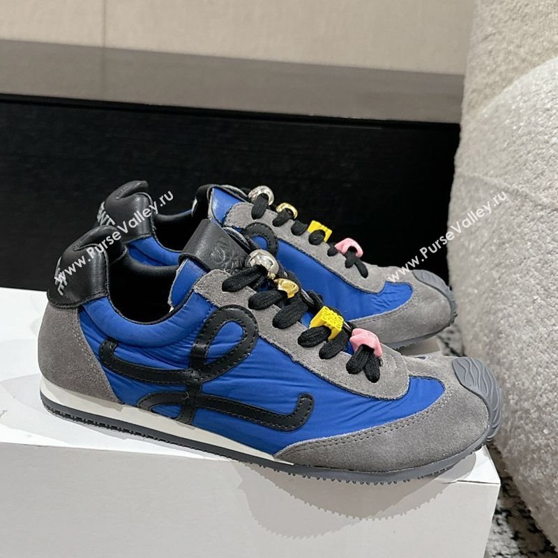 Loewe Ballet Runner 2.0 Sneakers in nylon and suede with charm Navy Blue 2024 ( For Women and Men) (KL-250221023)