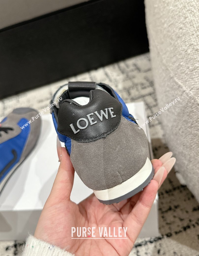 Loewe Ballet Runner 2.0 Sneakers in nylon and suede with charm Navy Blue 2024 ( For Women and Men) (KL-250221023)