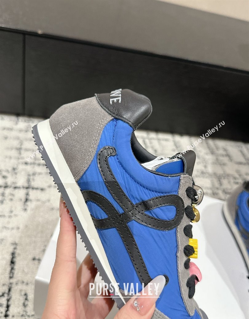 Loewe Ballet Runner 2.0 Sneakers in nylon and suede with charm Navy Blue 2024 ( For Women and Men) (KL-250221023)