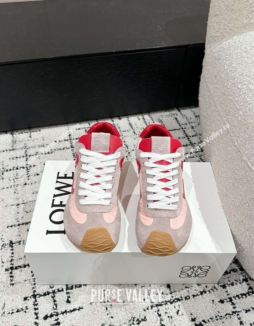 Loewe Women Ballet Runner 2.0 Sneakers in nylon and suede Light Pink 2024 (KL-250221024)