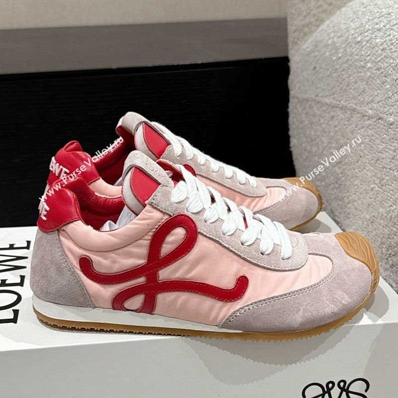 Loewe Women Ballet Runner 2.0 Sneakers in nylon and suede Light Pink 2024 (KL-250221024)