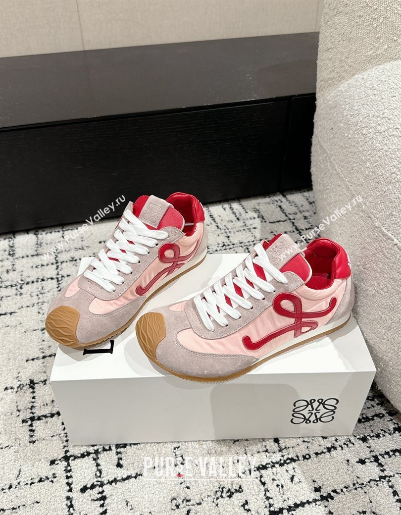 Loewe Women Ballet Runner 2.0 Sneakers in nylon and suede Light Pink 2024 (KL-250221024)