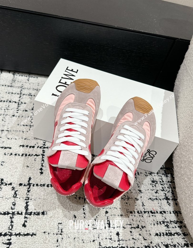 Loewe Women Ballet Runner 2.0 Sneakers in nylon and suede Light Pink 2024 (KL-250221024)