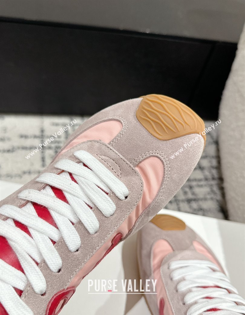 Loewe Women Ballet Runner 2.0 Sneakers in nylon and suede Light Pink 2024 (KL-250221024)