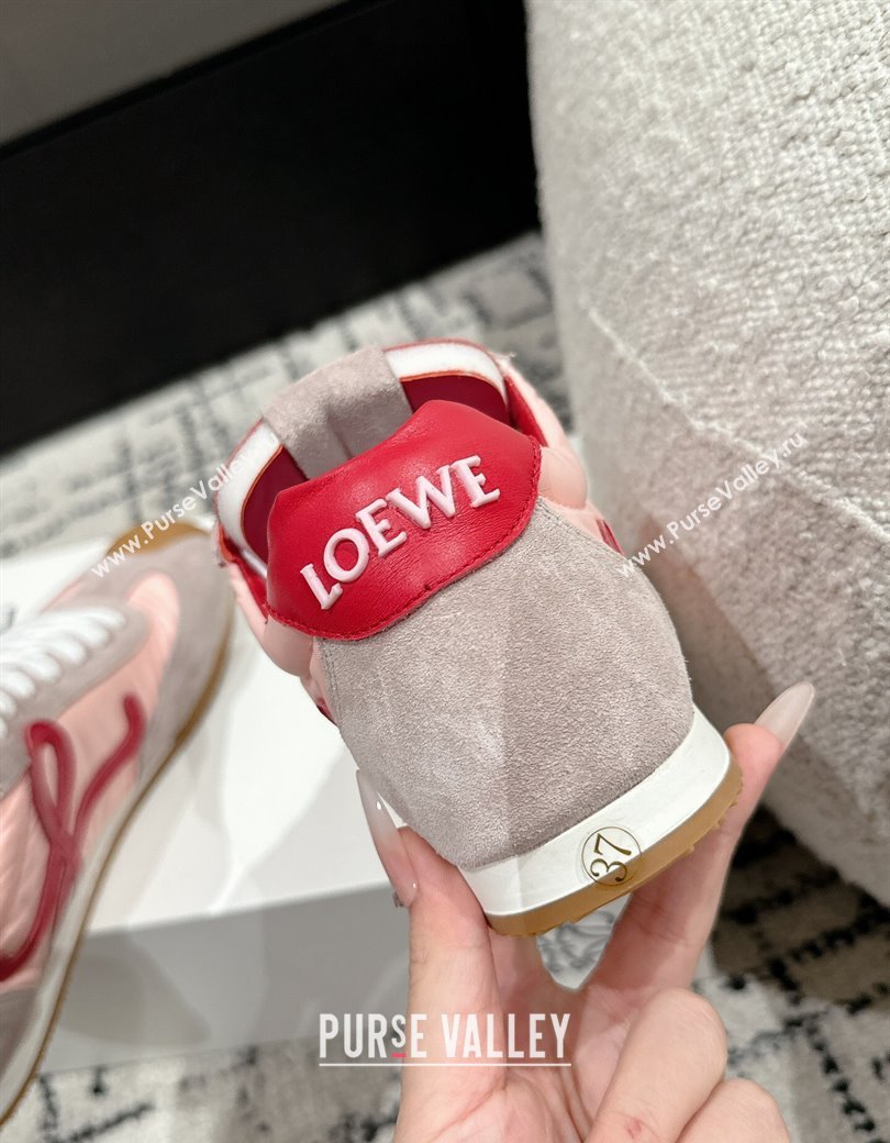 Loewe Women Ballet Runner 2.0 Sneakers in nylon and suede Light Pink 2024 (KL-250221024)