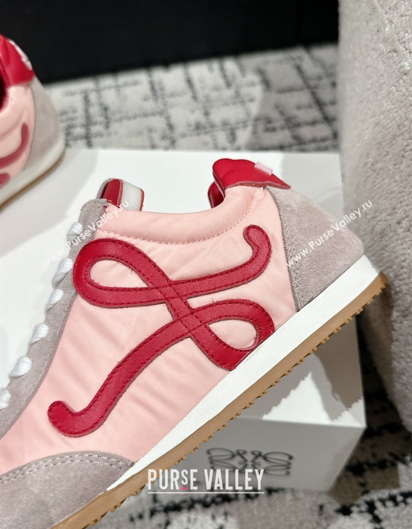 Loewe Women Ballet Runner 2.0 Sneakers in nylon and suede Light Pink 2024 (KL-250221024)