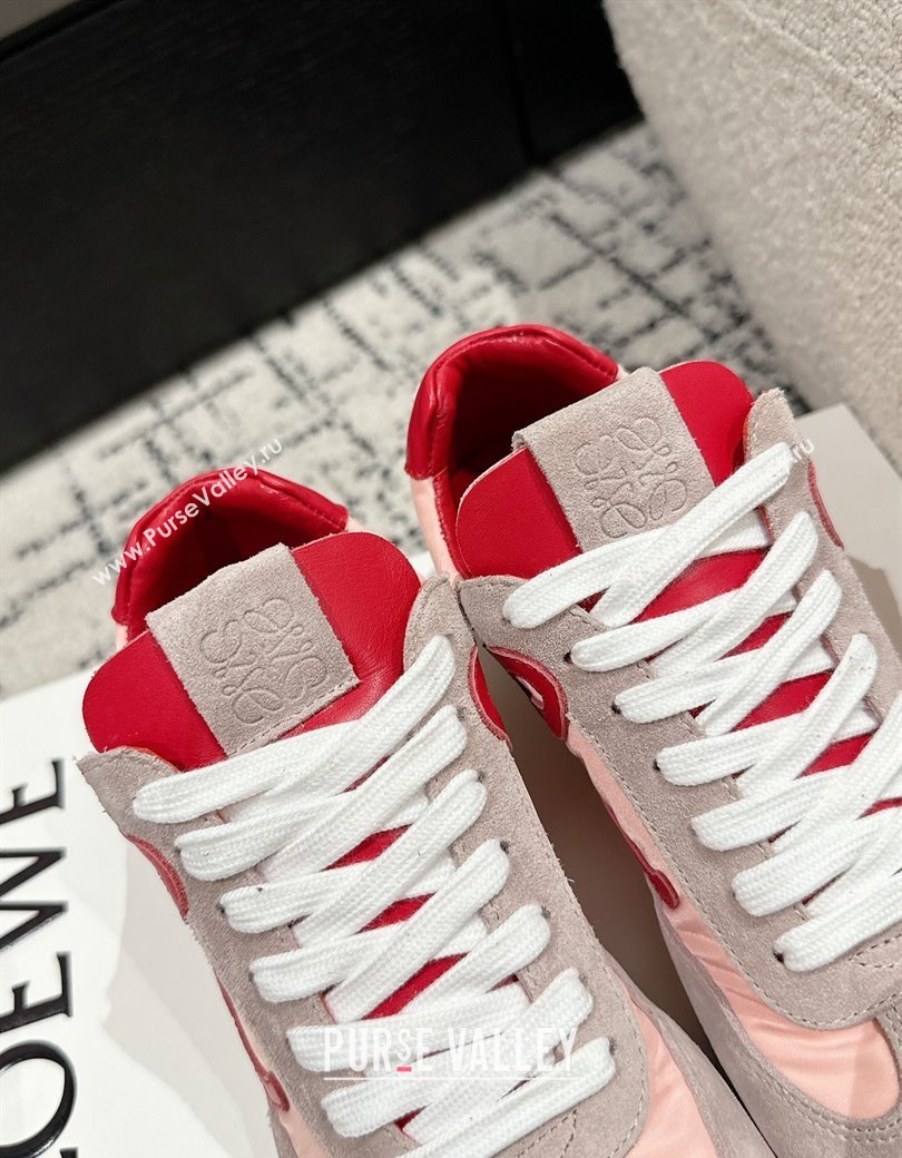Loewe Women Ballet Runner 2.0 Sneakers in nylon and suede Light Pink 2024 (KL-250221024)
