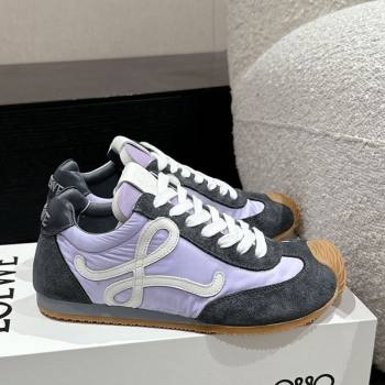 Loewe Ballet Runner 2.0 Sneakers in nylon and suede Purple/Dark Grey 2024 ( For Women and Men) (KL-250221025)