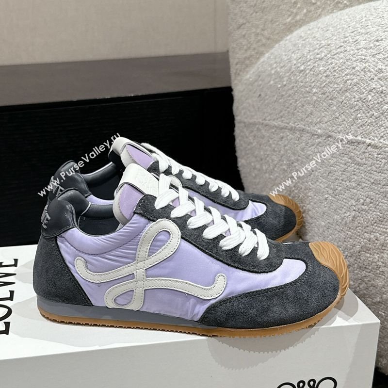 Loewe Ballet Runner 2.0 Sneakers in nylon and suede Purple/Dark Grey 2024 ( For Women and Men) (KL-250221025)