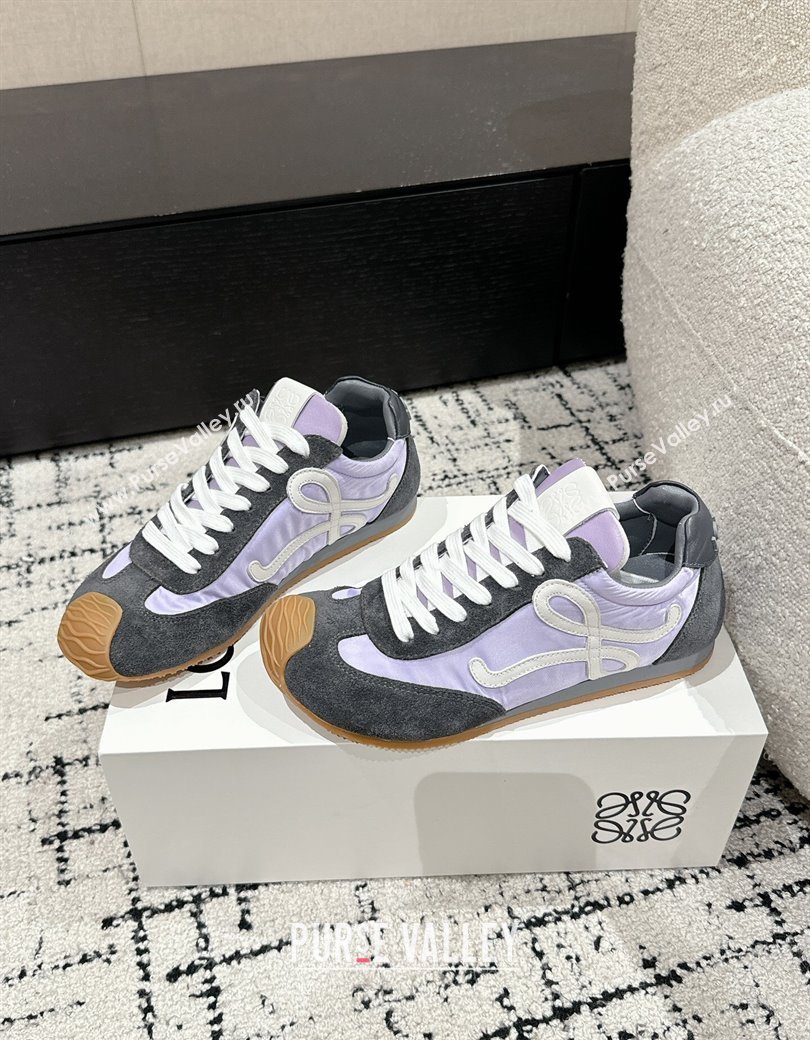 Loewe Ballet Runner 2.0 Sneakers in nylon and suede Purple/Dark Grey 2024 ( For Women and Men) (KL-250221025)