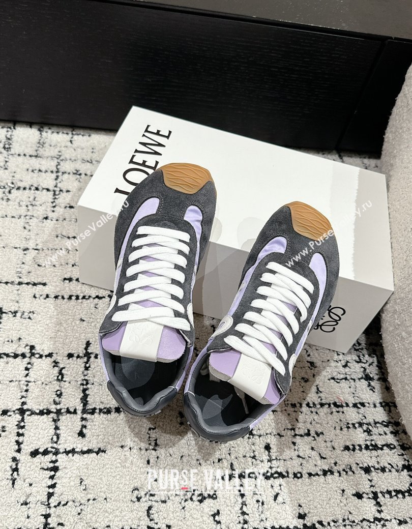 Loewe Ballet Runner 2.0 Sneakers in nylon and suede Purple/Dark Grey 2024 ( For Women and Men) (KL-250221025)