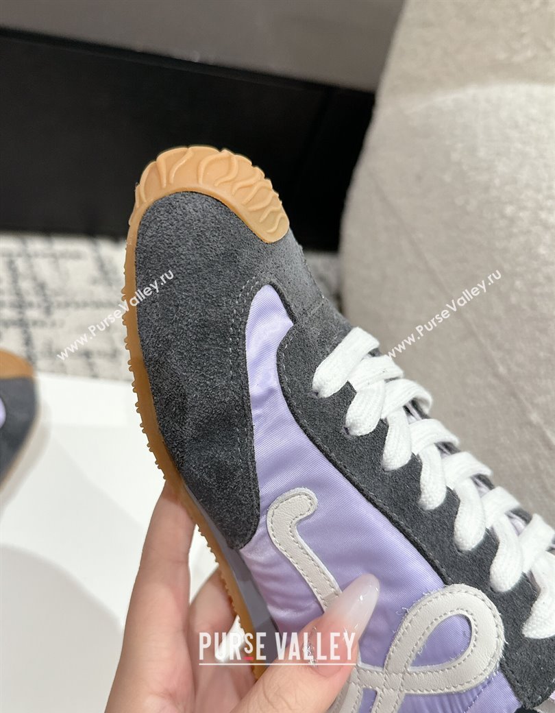 Loewe Ballet Runner 2.0 Sneakers in nylon and suede Purple/Dark Grey 2024 ( For Women and Men) (KL-250221025)