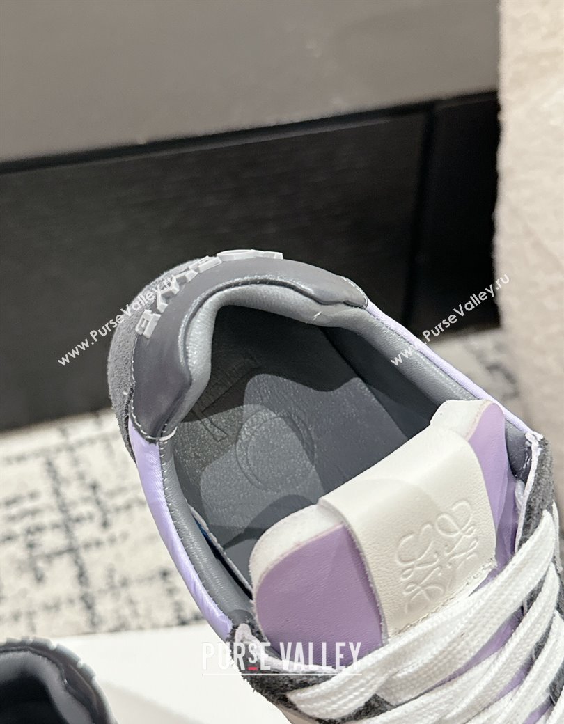 Loewe Ballet Runner 2.0 Sneakers in nylon and suede Purple/Dark Grey 2024 ( For Women and Men) (KL-250221025)